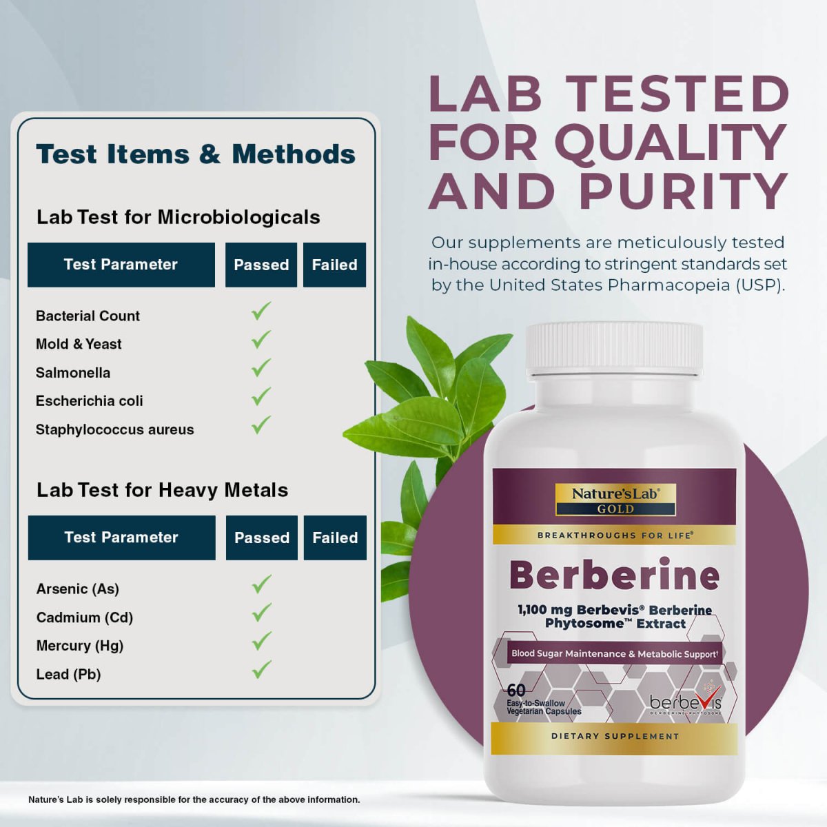 Nature's Lab Gold Berbevis® Berberine Phytosome™ Extract - 60 Capsules