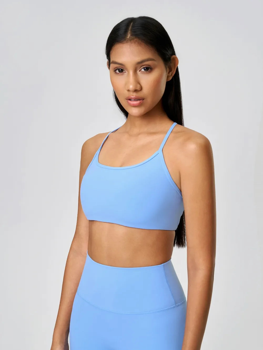 Millennia Crisscross Back Scoop Neck Active Cami with Detachable Chest Pads
