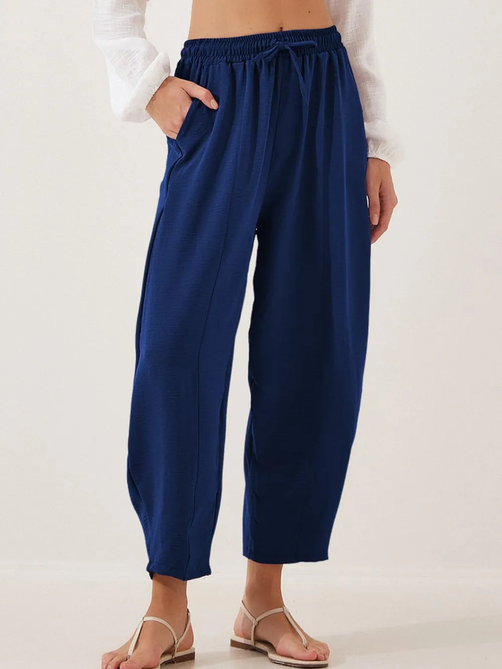 Full Size Drawstring Cropped Jogger Pants Plus Size