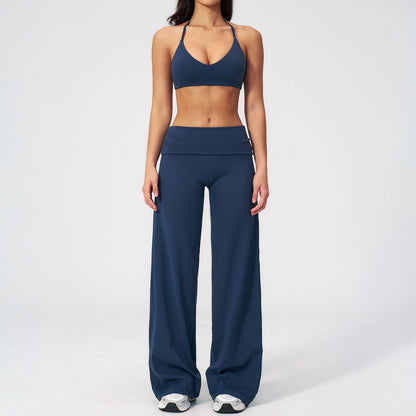Fashionable Seamless Back Sports Bra Set with High-Waisted Leggings for Fitness, Running, Yoga and Casual Wear Style Activewear Set