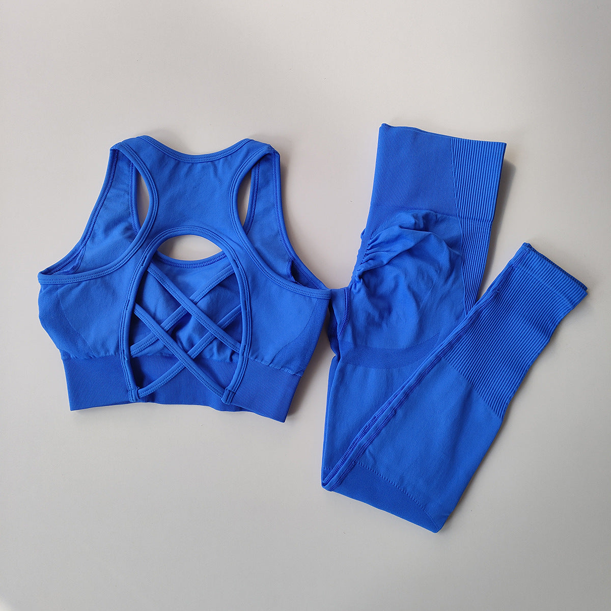 Running yoga suit beautiful back exercise set for women