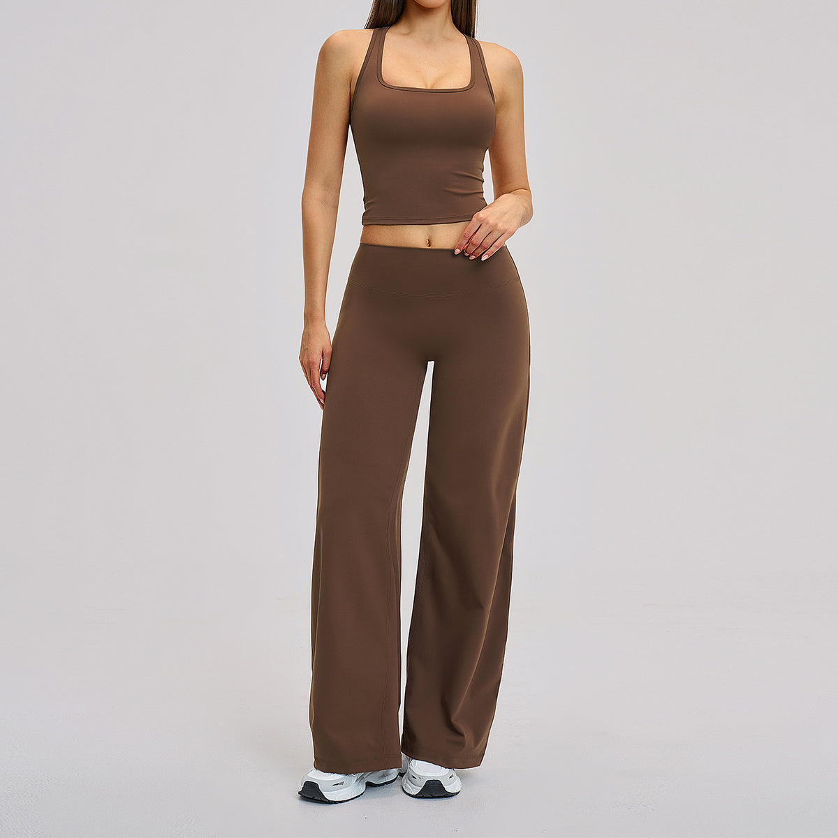 Comfortable Fleece-Lined Activewear Set, Form-Fitting Backless Sports Fitness Suit for Outdoor Leisure, Running, and Yoga