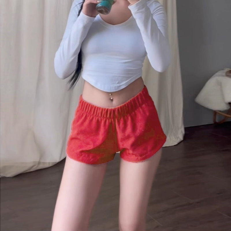 Versatile corduroy sexy spicy girl shorts for women