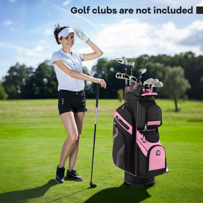 Molded Lock Top Golf Cart Bag with 14-Way Full Length Dividers and 11 Pockets