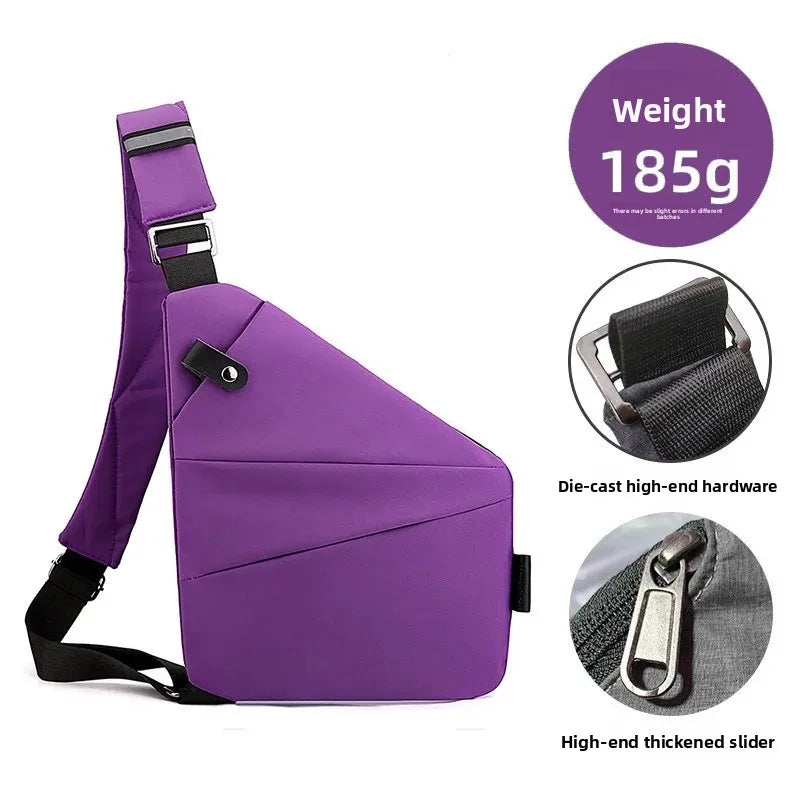 Close-Fitting Waterproof Lightweight Leather Membrane Large Capacity Shoulder Bag