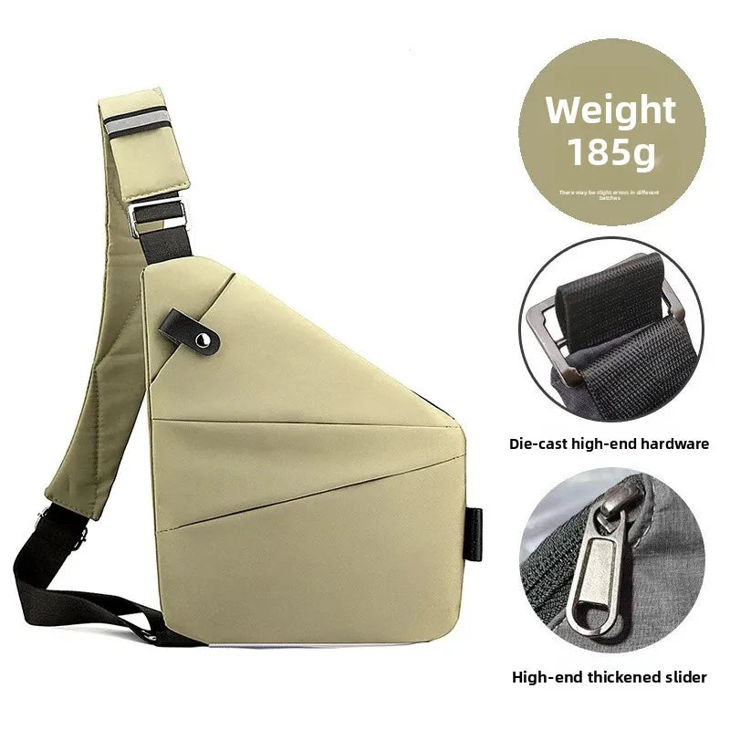 Close-Fitting Waterproof Lightweight Leather Membrane Large Capacity Shoulder Bag