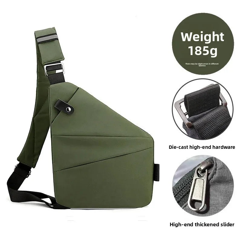 Close-Fitting Waterproof Lightweight Leather Membrane Large Capacity Shoulder Bag