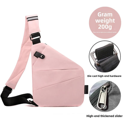 Close-Fitting Waterproof Lightweight Leather Membrane Large Capacity Shoulder Bag