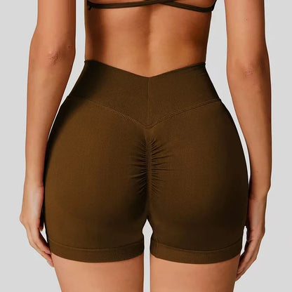 Seamless 2PCS Leggings Set Women Seamless Yoga Set High Waist Scrunch Butt Shorts With Halter Sports Bras Workout Gym Suit Set