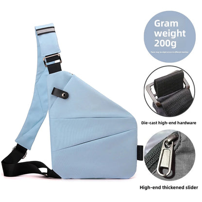 Close-Fitting Waterproof Lightweight Leather Membrane Large Capacity Shoulder Bag