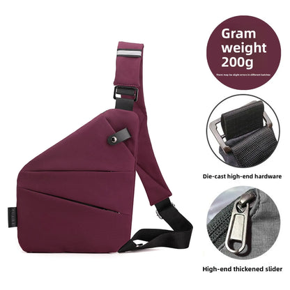 Close-Fitting Waterproof Lightweight Leather Membrane Large Capacity Shoulder Bag