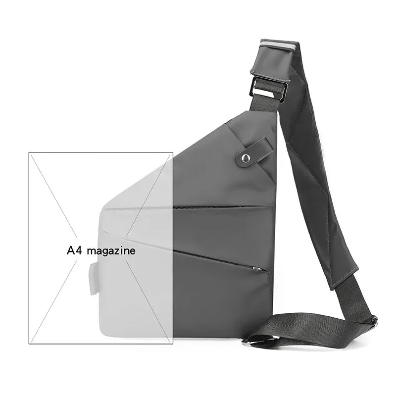 Close-Fitting Waterproof Lightweight Leather Membrane Large Capacity Shoulder Bag