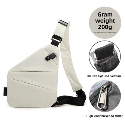 Close-Fitting Waterproof Lightweight Leather Membrane Large Capacity Shoulder Bag