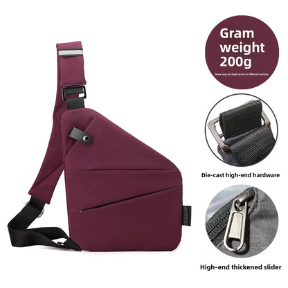 Close-Fitting Waterproof Lightweight Leather Membrane Large Capacity Shoulder Bag