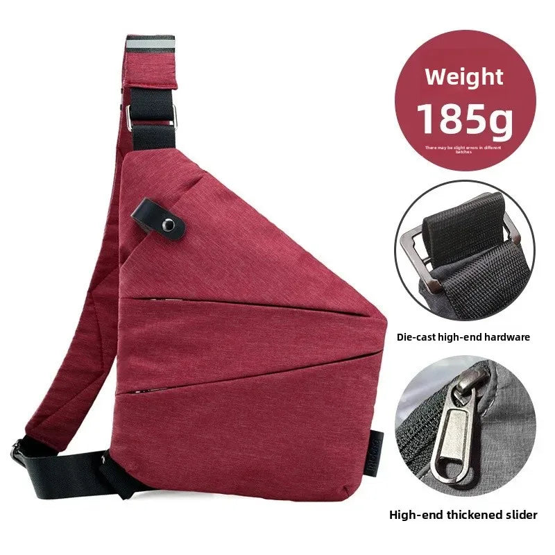 Close-Fitting Waterproof Lightweight Leather Membrane Large Capacity Shoulder Bag