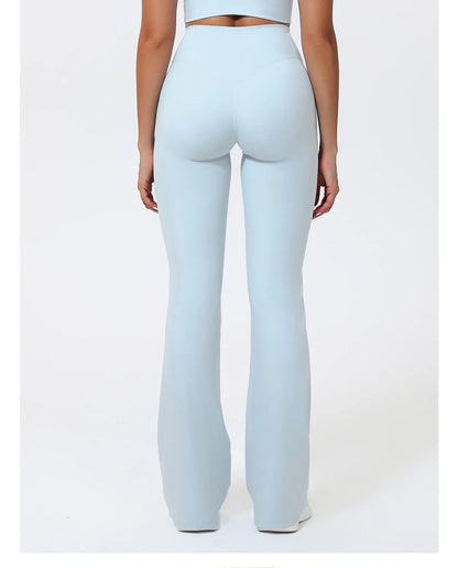 Hearuisavy Summer Woman Workout Flared Pants Leggings Pilates Fitness Trousers High Waist Butt Lifting Yoga Bell-Bottom Pants