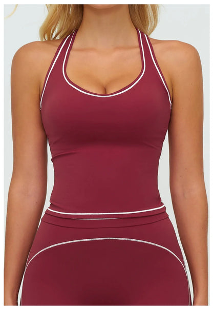 Woman Yoga Tank Top Gym Clothes Removable Chest Pad Fitness Bra Workout Halter Top Activewear Sexy Pilates Sports Vest Underwear