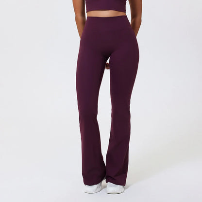 Hearuisavy Summer Woman Workout Flared Pants Leggings Pilates Fitness Trousers High Waist Butt Lifting Yoga Bell-Bottom Pants