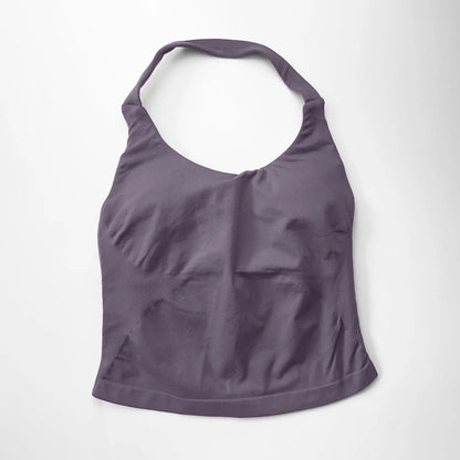 NCLAGEN Fitness Halter Top Woman Gym Clothes Removable Chest Pad Yoga Tank Push-up Sports Bra Workout Activewear Pilates vest