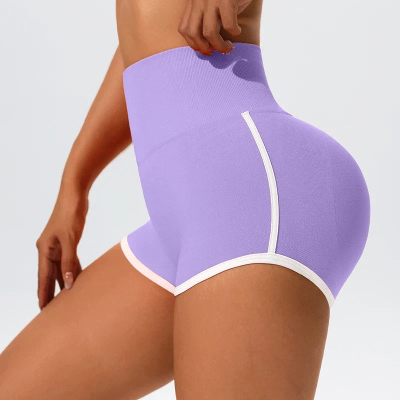 Women High Waist Yoga Shorts With Luminous Strips Sportswear Woman Gym Shorts Legging Fitness Running Activewear Workout Clothes