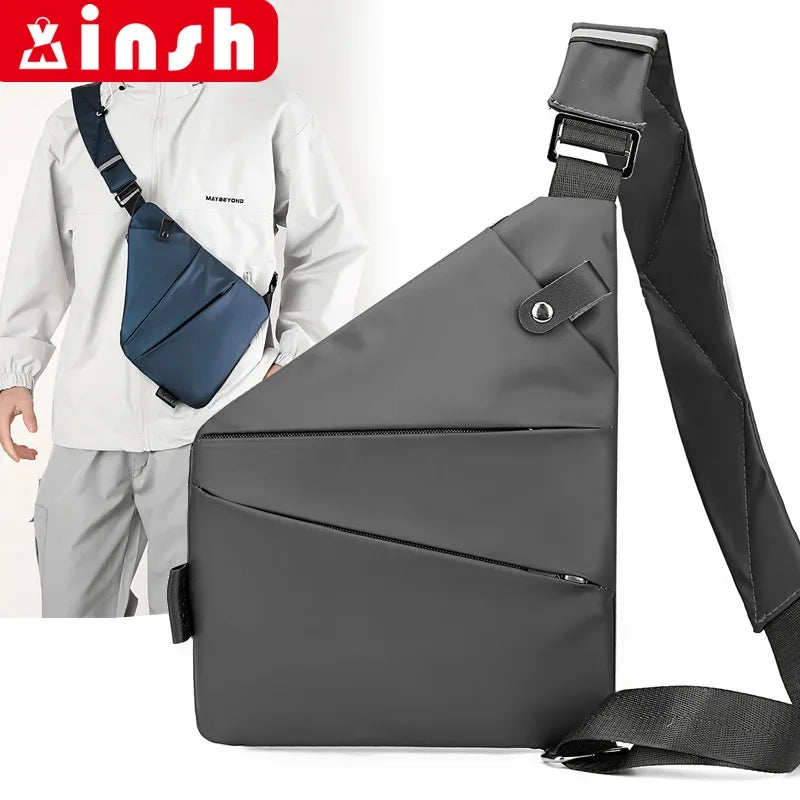 Close-Fitting Waterproof Lightweight Leather Membrane Large Capacity Shoulder Bag