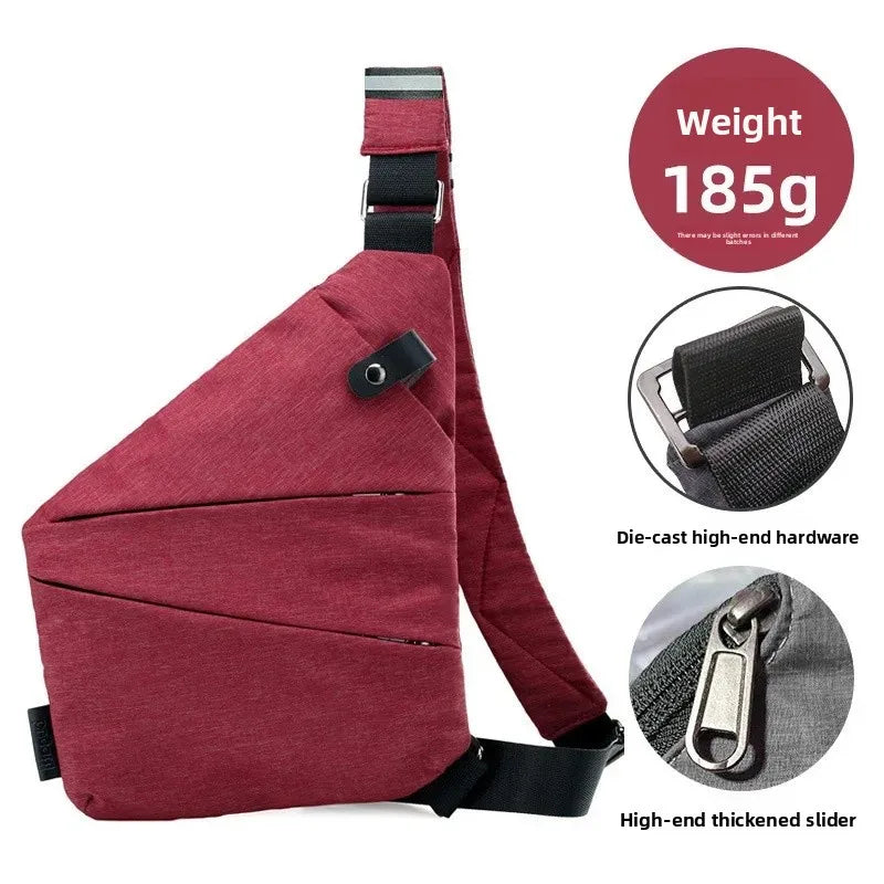 Close-Fitting Waterproof Lightweight Leather Membrane Large Capacity Shoulder Bag