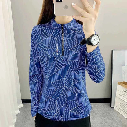 Outdoor Running Long Sleeve T-shirt, Women Hiking Sweatshirt, Breathable Sport Top, Elasticity Camping Shirt, Quick Dry Fashion Print, Mom Activewear