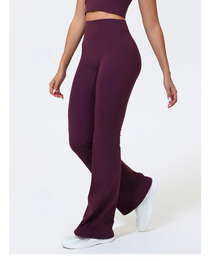 Hearuisavy Summer Woman Workout Flared Pants Leggings Pilates Fitness Trousers High Waist Butt Lifting Yoga Bell-Bottom Pants