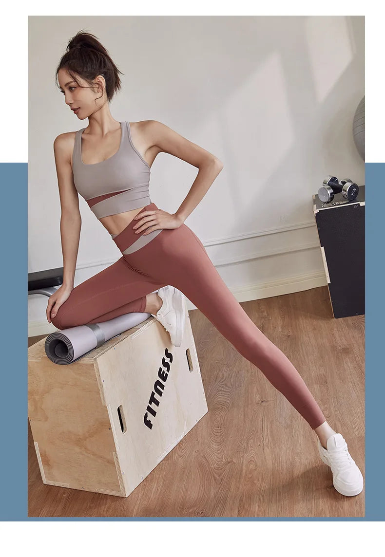 Two Piece Yoga Set Women Sportswear Suit Outfit Gym Leggings With Bra Pants Sports Bra Shorts For Fitness Clothing Workout Set