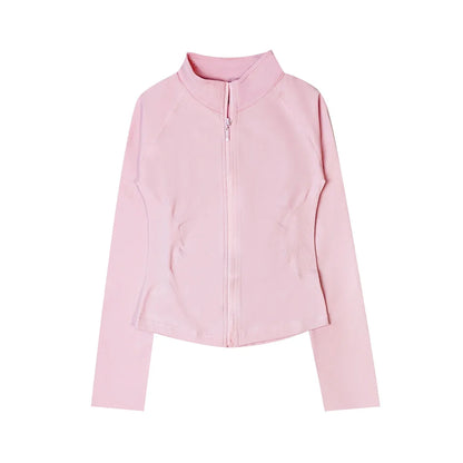 NCLAGEN Woman's Sports Jacket Zip Up Gym Clothes Long Sleeve Workout Seamless Top Speed Activewear Yoga Pilates Running Coats