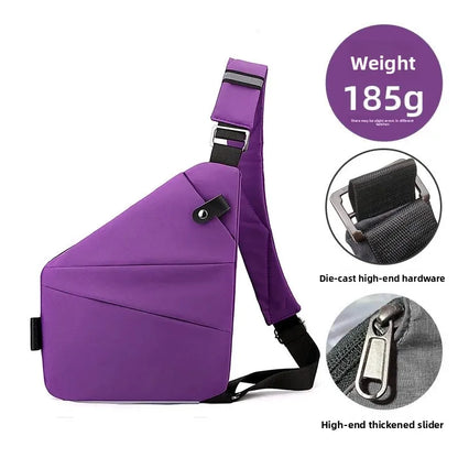 Close-Fitting Waterproof Lightweight Leather Membrane Large Capacity Shoulder Bag