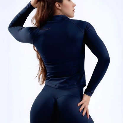 NCLAGEN Woman's Sports Jacket Zip Up Gym Clothes Long Sleeve Workout Seamless Top Speed Activewear Yoga Pilates Running Coats