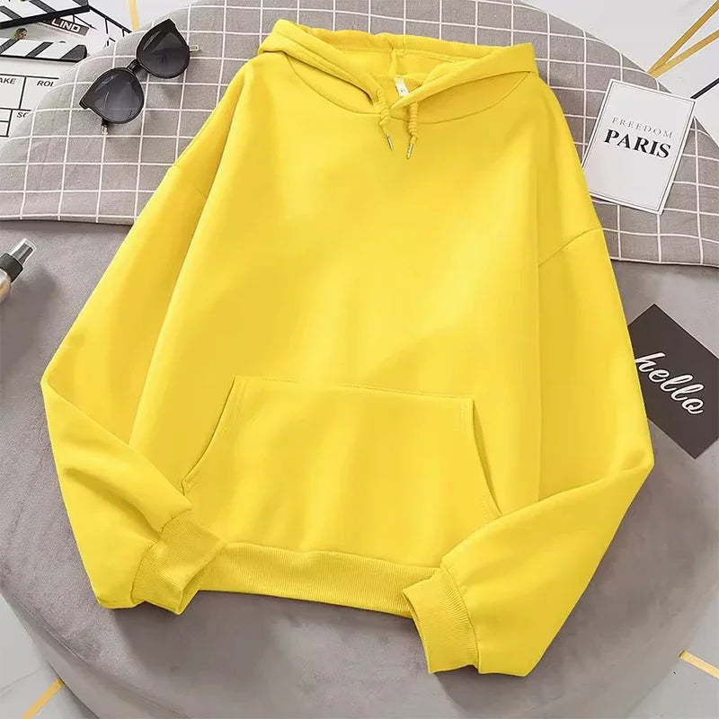 Autumn Fashion Women's Casual Hoodie Solid Color