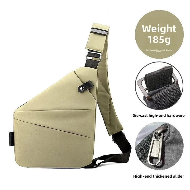 Close-Fitting Waterproof Lightweight Leather Membrane Large Capacity Shoulder Bag