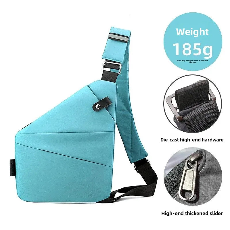 Close-Fitting Waterproof Lightweight Leather Membrane Large Capacity Shoulder Bag