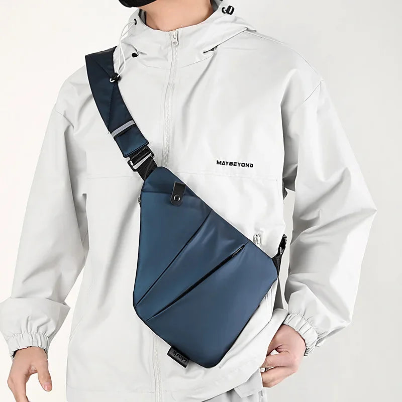 Close-Fitting Waterproof Lightweight Leather Membrane Large Capacity Shoulder Bag