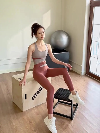 Two Piece Yoga Set Women Sportswear Suit Outfit Gym Leggings With Bra Pants Sports Bra Shorts For Fitness Clothing Workout Set