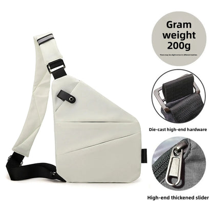 Close-Fitting Waterproof Lightweight Leather Membrane Large Capacity Shoulder Bag