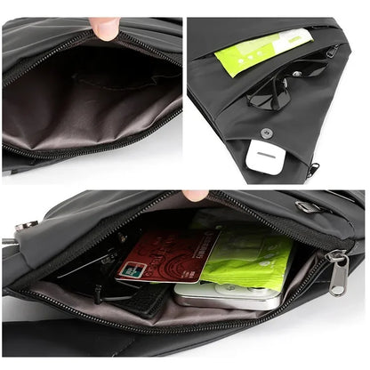 Close-Fitting Waterproof Lightweight Leather Membrane Large Capacity Shoulder Bag