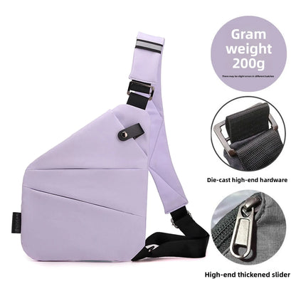 Close-Fitting Waterproof Lightweight Leather Membrane Large Capacity Shoulder Bag