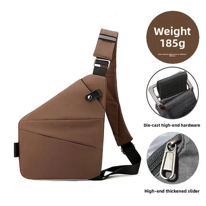 Close-Fitting Waterproof Lightweight Leather Membrane Large Capacity Shoulder Bag