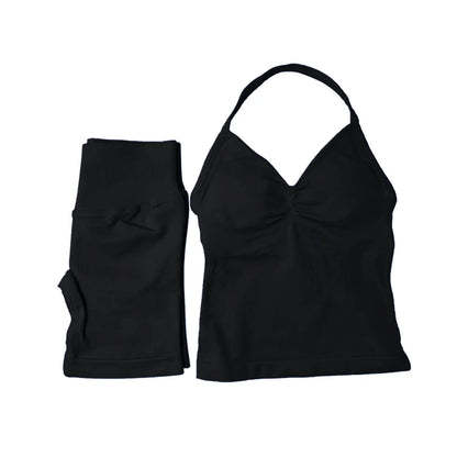 NCLAGEN Yoga Sets Women Gym Clothes ongline Strappy Top Shorts Activewear Sports 2 Piece Fitness Suit Running Workout Sportwear