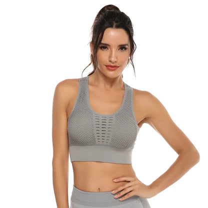 Hot Fitness Women's T-shirts Workout Sports Bra Yoga Vest Backless Solid Quick Dry Running Gym Sport bra Yoga Shirts Tank Top