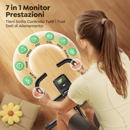 Toputure TEB4 Foldable Recumbent Exercise Bike with Resistance Bands