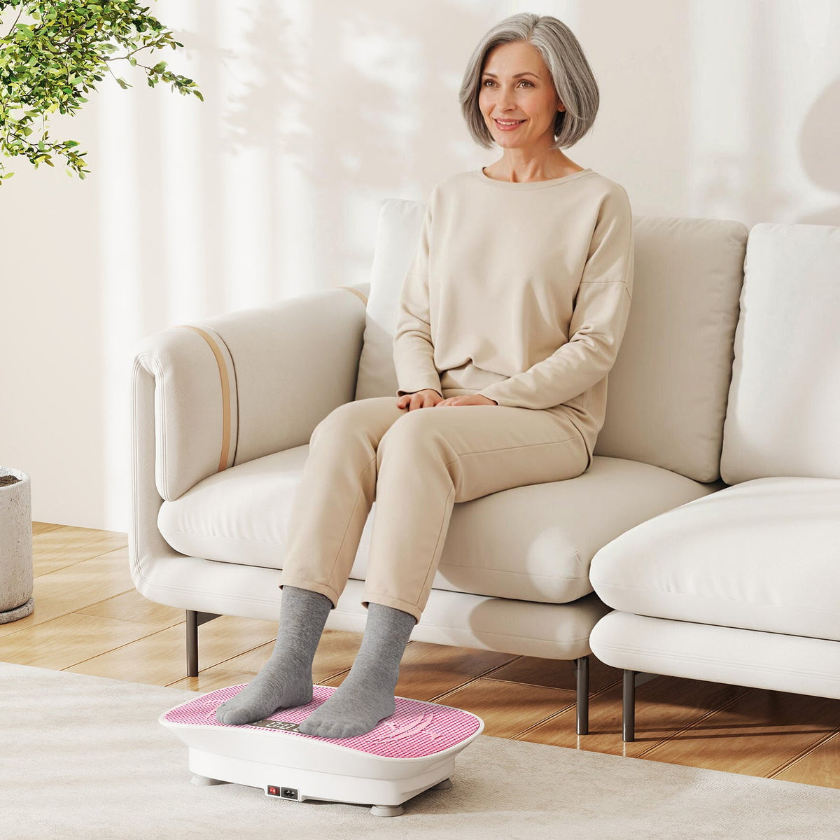Vibration Plate Exercise Machine for Lymphatic Drainage and Weight Loss with 10 Speed Intensities