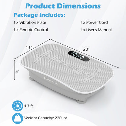 Vibration Plate Exercise Machine for Lymphatic Drainage and Weight Loss with 10 Speed Intensities