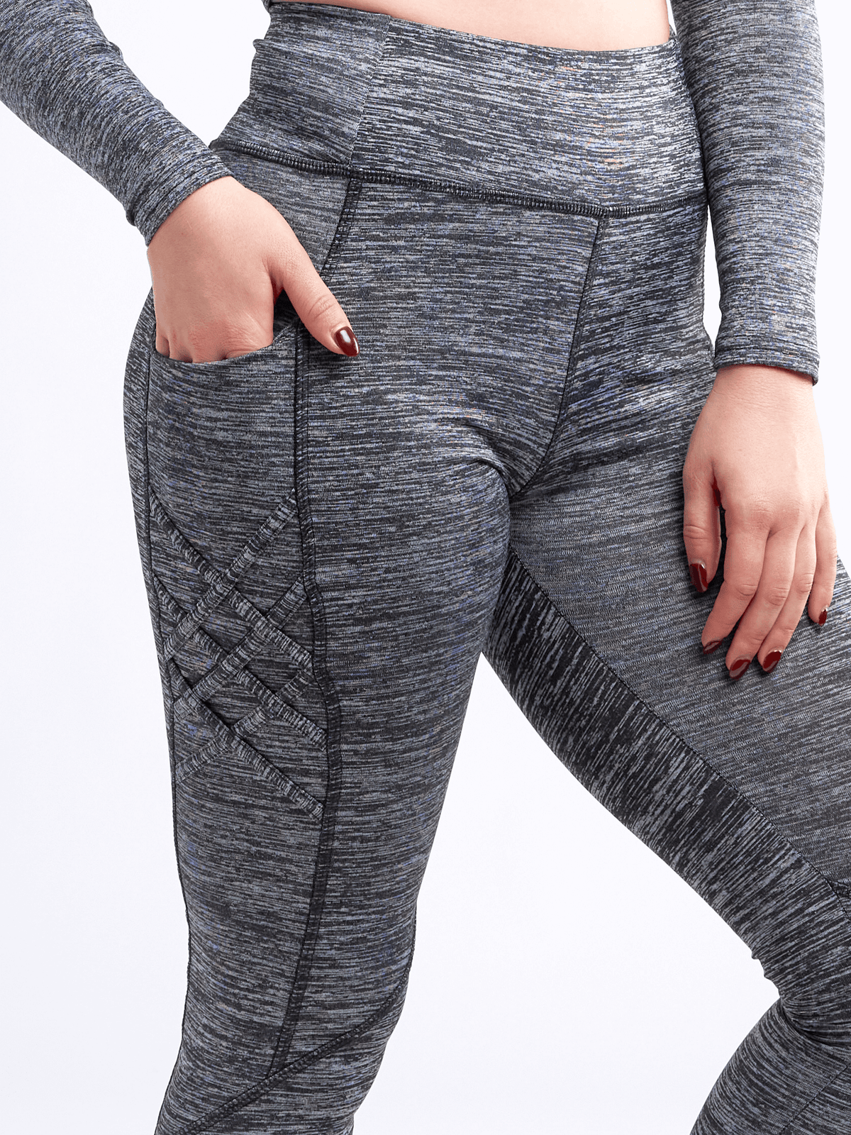 JupiterGear High-Waisted Criss-Cross Training Leggings with Hip Pockets