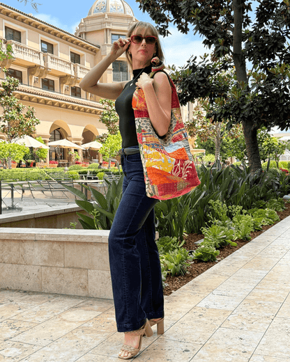 Kathmandu Collection Kantha Patchwork Hobo Bag