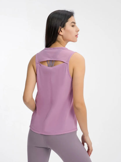 Millennia Cutout Back Round Neck Active Tank