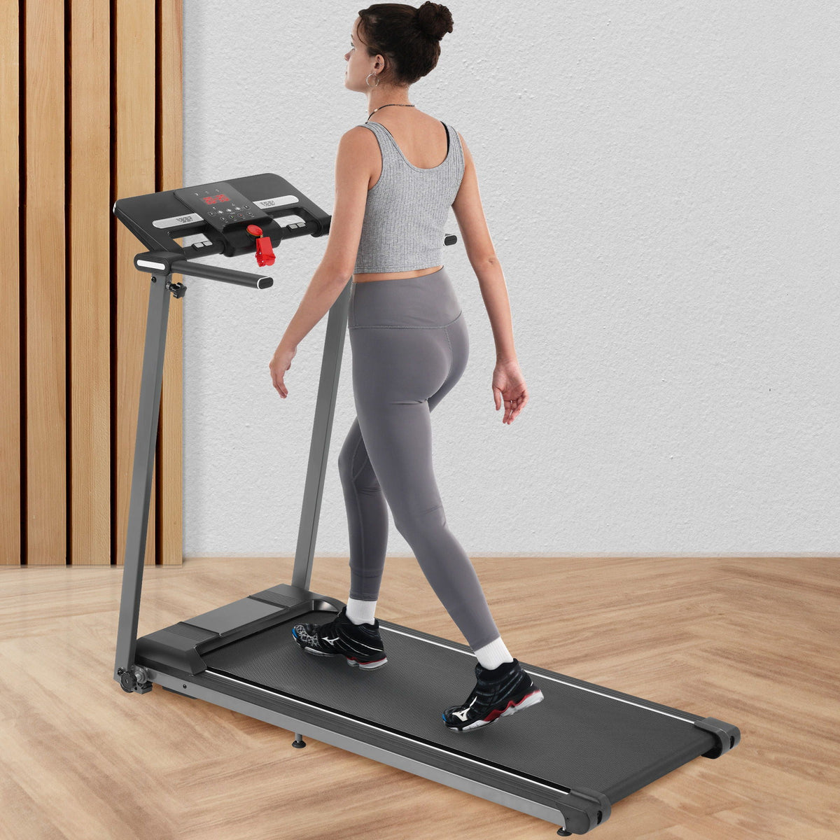 Folding Walking Pad Treadmill For Home With Incline 0.5 7.5Mph - Black